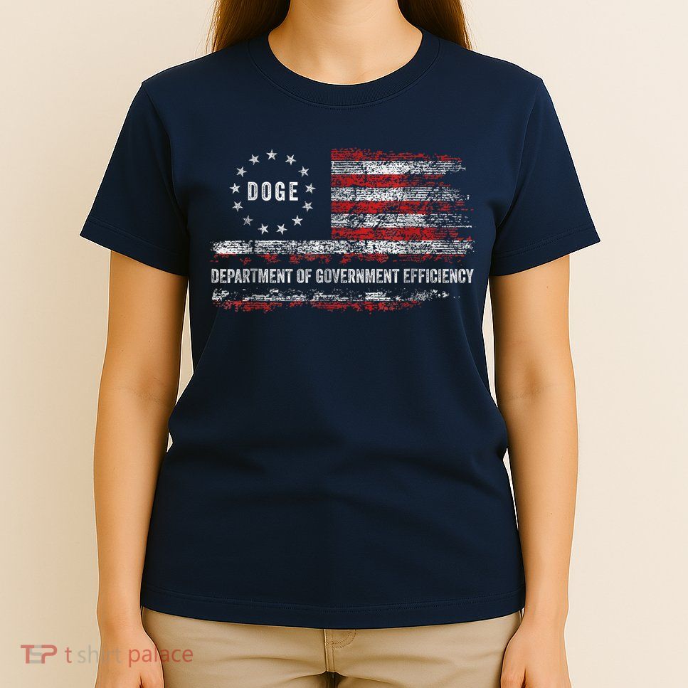 Doge Department Of Government Efficiency D.O.G.E. Us Flag T-Shirt