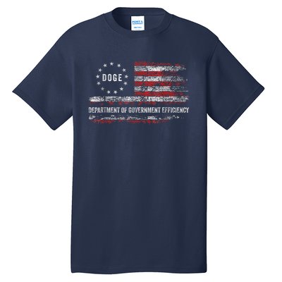 Doge Department Of Government Efficiency D.O.G.E. Us Flag Tall T-Shirt