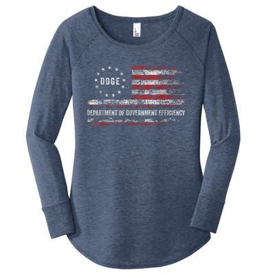 Doge Department Of Government Efficiency D.O.G.E. Us Flag Women's Perfect Tri Tunic Long Sleeve Shirt