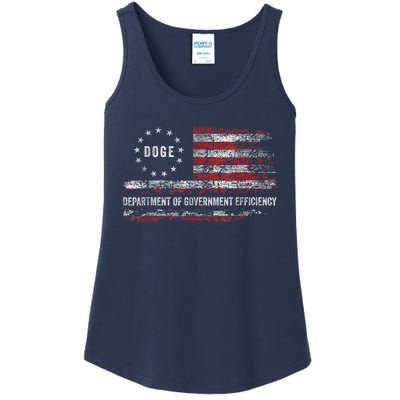 Doge Department Of Government Efficiency D.O.G.E. Us Flag Ladies Essential Tank