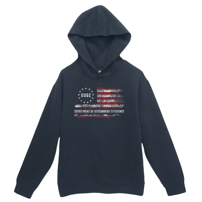 Doge Department Of Government Efficiency D.O.G.E. Us Flag Urban Pullover Hoodie