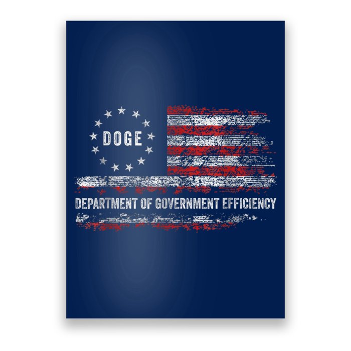 Doge Department Of Government Efficiency D.O.G.E. Us Flag Poster