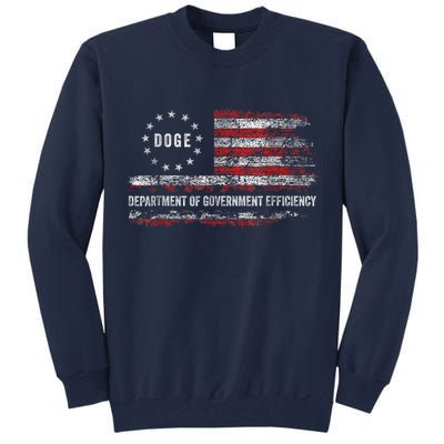 Doge Department Of Government Efficiency D.O.G.E. Us Flag Tall Sweatshirt
