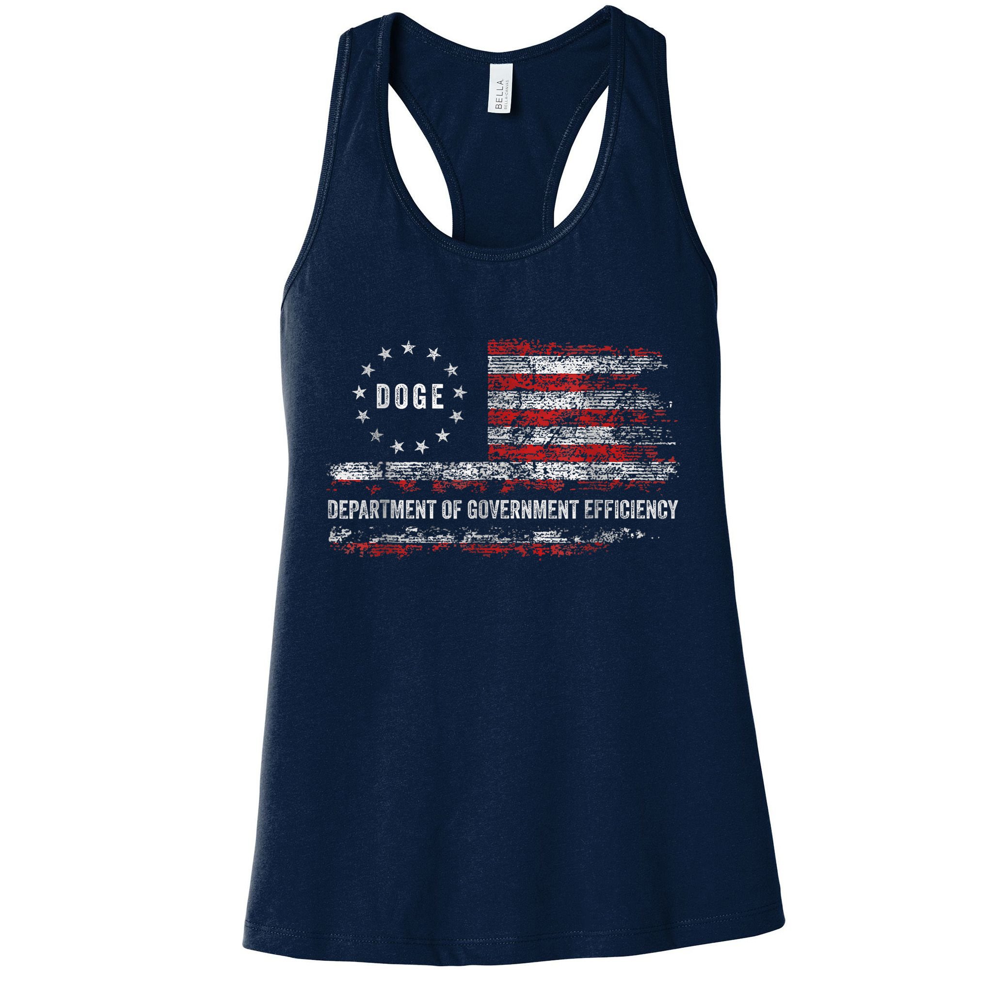 Doge Department Of Government Efficiency D.O.G.E. Us Flag Womens Tank Top