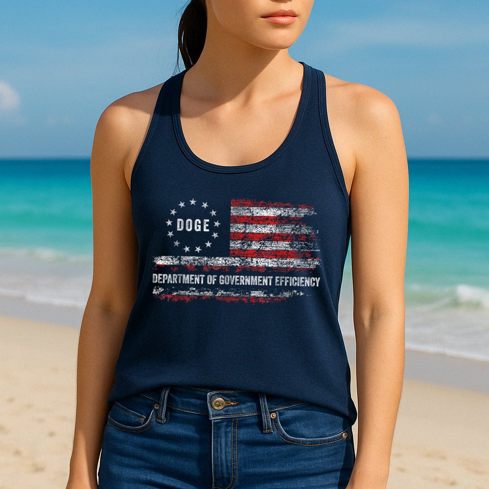 Doge Department Of Government Efficiency D.O.G.E. Us Flag Womens Tank Top