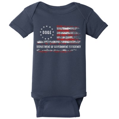Doge Department Of Government Efficiency D.O.G.E. Us Flag Baby Bodysuit