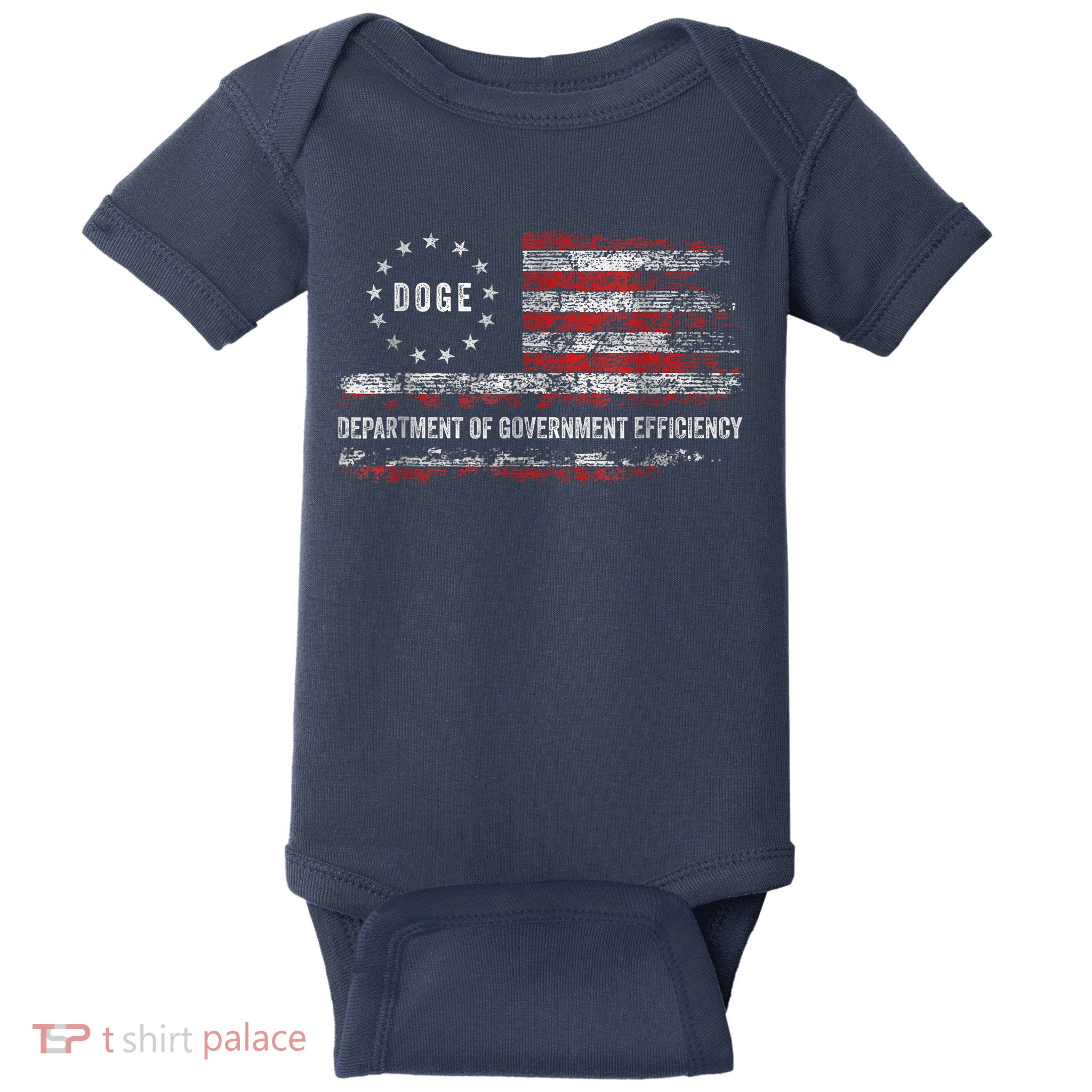 Doge Department Of Government Efficiency D.O.G.E. Us Flag Baby Bodysuit
