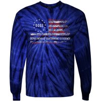 Doge Department Of Government Efficiency D.O.G.E. Us Flag Tie-Dye Long Sleeve Shirt