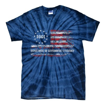 Doge Department Of Government Efficiency D.O.G.E. Us Flag Tie-Dye T-Shirt