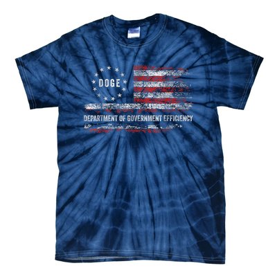 Doge Department Of Government Efficiency D.O.G.E. Us Flag Tie-Dye T-Shirt