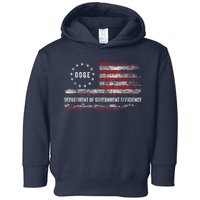Doge Department Of Government Efficiency D.O.G.E. Us Flag Toddler Hoodie