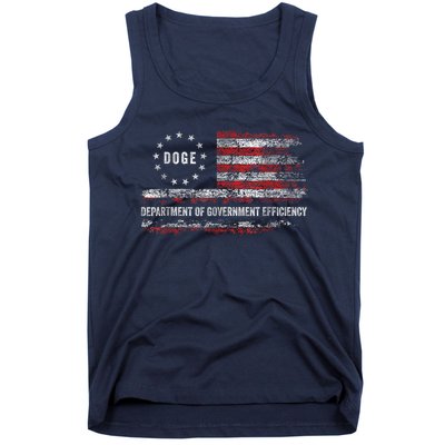 Doge Department Of Government Efficiency D.O.G.E. Us Flag Tank Top