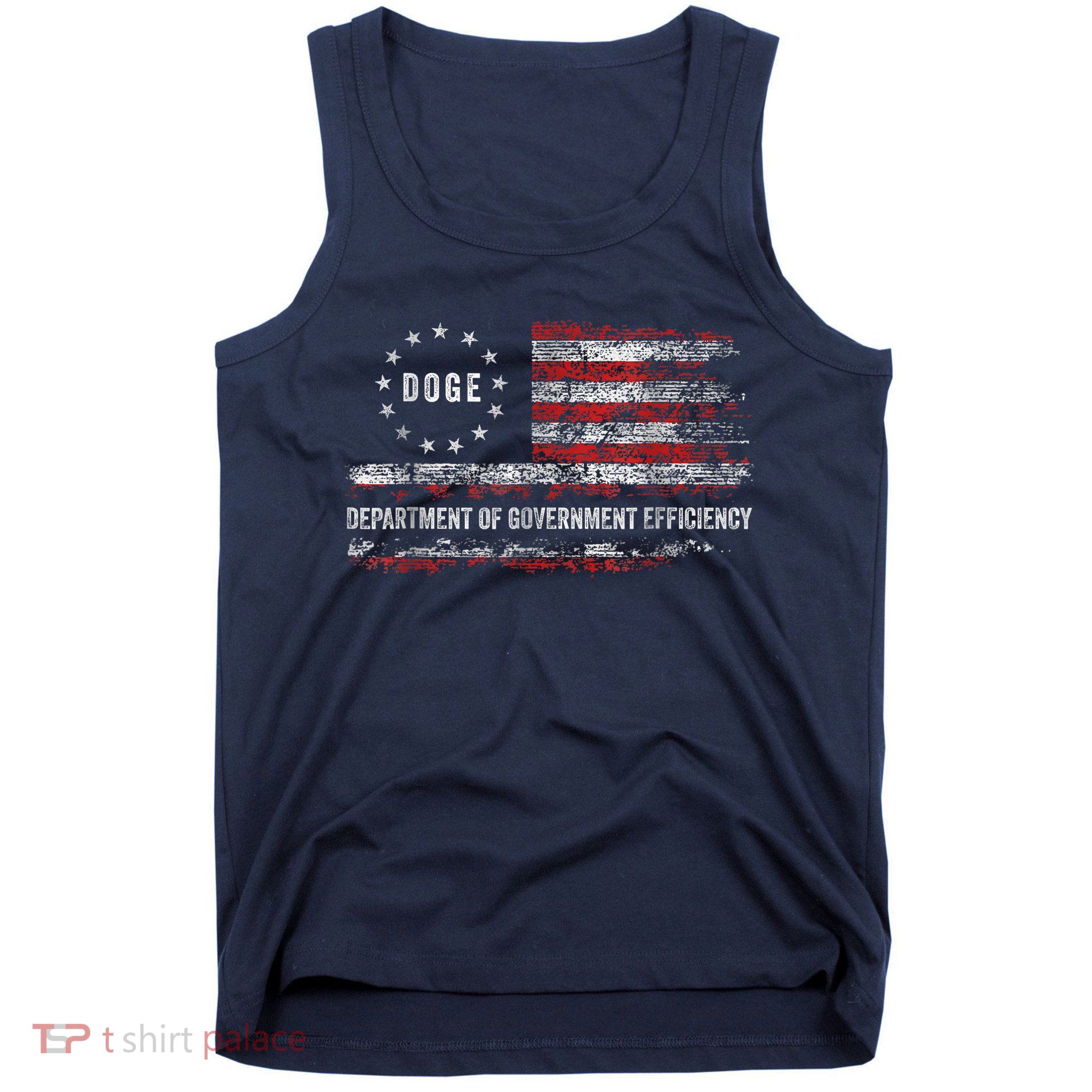 Doge Department Of Government Efficiency D.O.G.E. Us Flag Tank Top