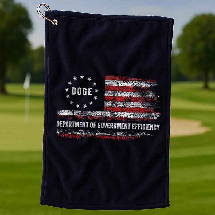 Doge Department Of Government Efficiency D.O.G.E. Us Flag Golf Towel