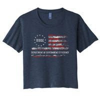 Doge Department Of Government Efficiency D.O.G.E. Us Flag Women's Crop Top Tee