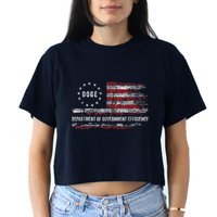 Doge Department Of Government Efficiency D.O.G.E. Us Flag Crop Top