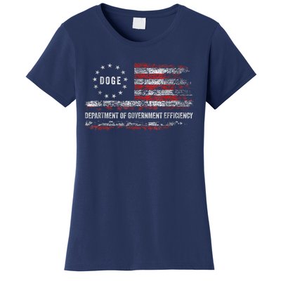 Doge Department Of Government Efficiency D.O.G.E. Us Flag Women's T-Shirt