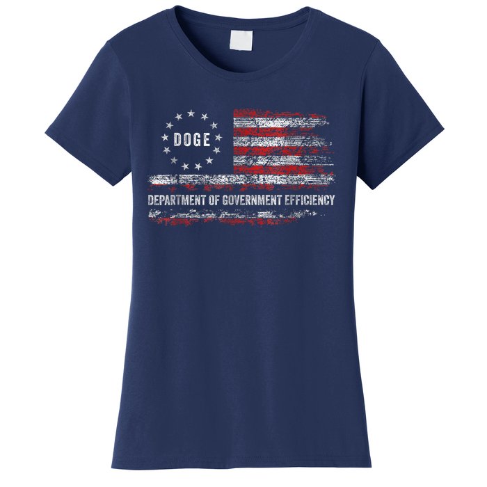 Doge Department Of Government Efficiency D.O.G.E. Us Flag Women's T-Shirt