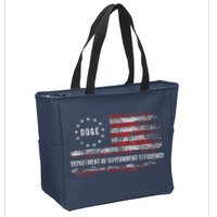 Doge Department Of Government Efficiency D.O.G.E. Us Flag Zip Tote Bag