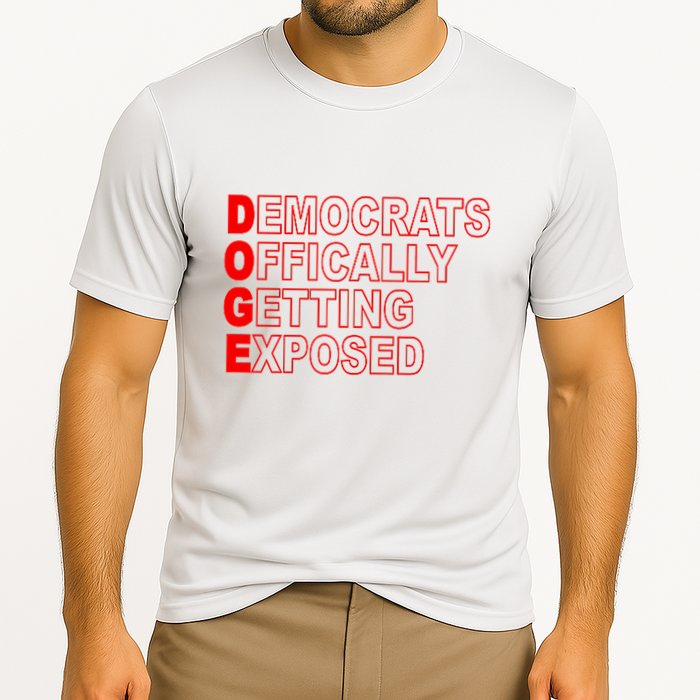 Doge Democrats Officially Getting Exposed Dept Of Govt Cooling Performance Crew T-Shirt