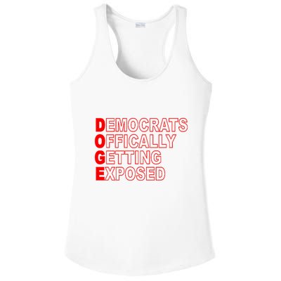 Doge Democrats Officially Getting Exposed Dept Of Govt Ladies PosiCharge Competitor Racerback Tank