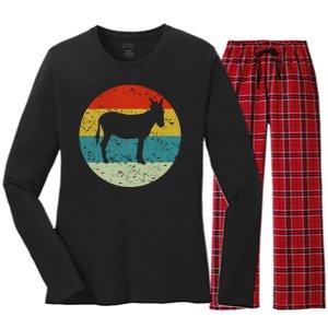 Donkey Women's Long Sleeve Flannel Pajama Set 