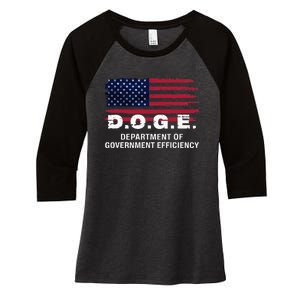 Doge Department Of Government Efficiency D.O.G.E. Government Women's Tri-Blend 3/4-Sleeve Raglan Shirt