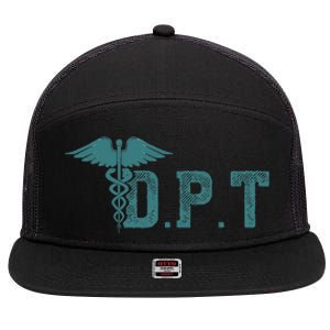 DPT Doctor Of Physical Therapy Student Therapist Gift 7 Panel Mesh Trucker Snapback Hat