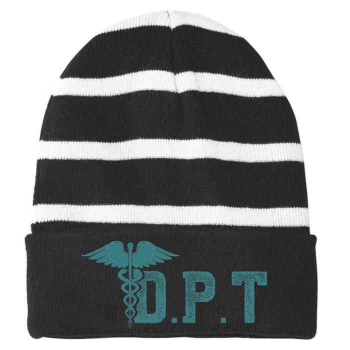 DPT Doctor Of Physical Therapy Student Therapist Gift Striped Beanie with Solid Band