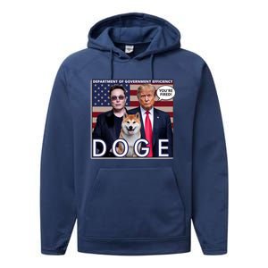 Doge Department Of Government Efficiency Performance Fleece Hoodie