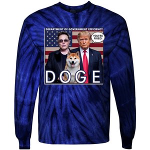 Doge Department Of Government Efficiency Tie-Dye Long Sleeve Shirt