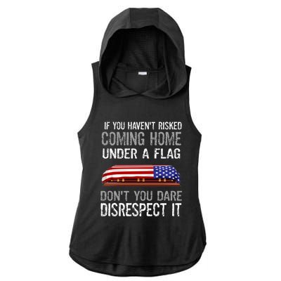 Don't Disrespect Our Flag Gift Ladies PosiCharge Tri-Blend Wicking Draft Hoodie Tank