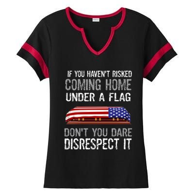 Don't Disrespect Our Flag Gift Ladies Halftime Notch Neck Tee