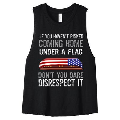 Don't Disrespect Our Flag Gift Women's Racerback Cropped Tank