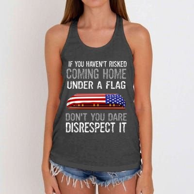 Don't Disrespect Our Flag Gift Women's Knotted Racerback Tank