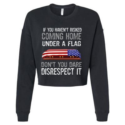 Don't Disrespect Our Flag Gift Cropped Pullover Crew