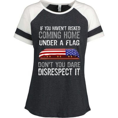 Don't Disrespect Our Flag Gift Enza Ladies Jersey Colorblock Tee