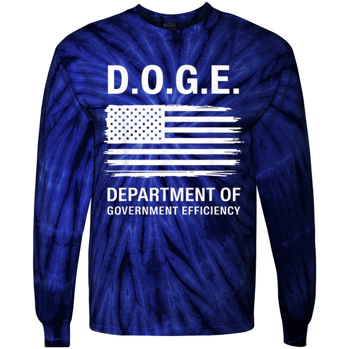 Doge Department Of Government Efficiency Tie-Dye Long Sleeve Shirt