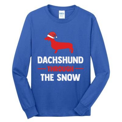 Dachshund Dog Owner Dog Lover Christmas Through The Snow Cute Gift Tall Long Sleeve T-Shirt