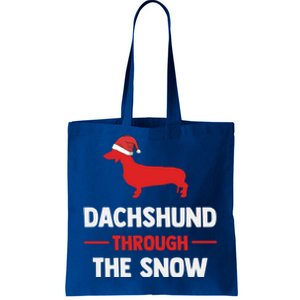 Dachshund Dog Owner Dog Lover Christmas Through The Snow Cute Gift Tote Bag