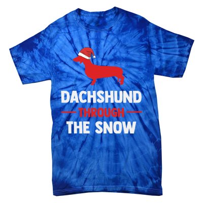 Dachshund Dog Owner Dog Lover Christmas Through The Snow Cute Gift Tie-Dye T-Shirt