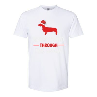 Dachshund Dog Owner Dog Lover Christmas Through The Snow Cute Gift Softstyle® CVC T-Shirt