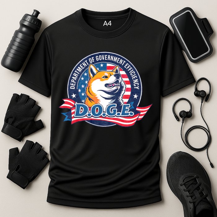 D.O.G.E Department Of Government Efficiency Doge Cooling Performance Crew T-Shirt