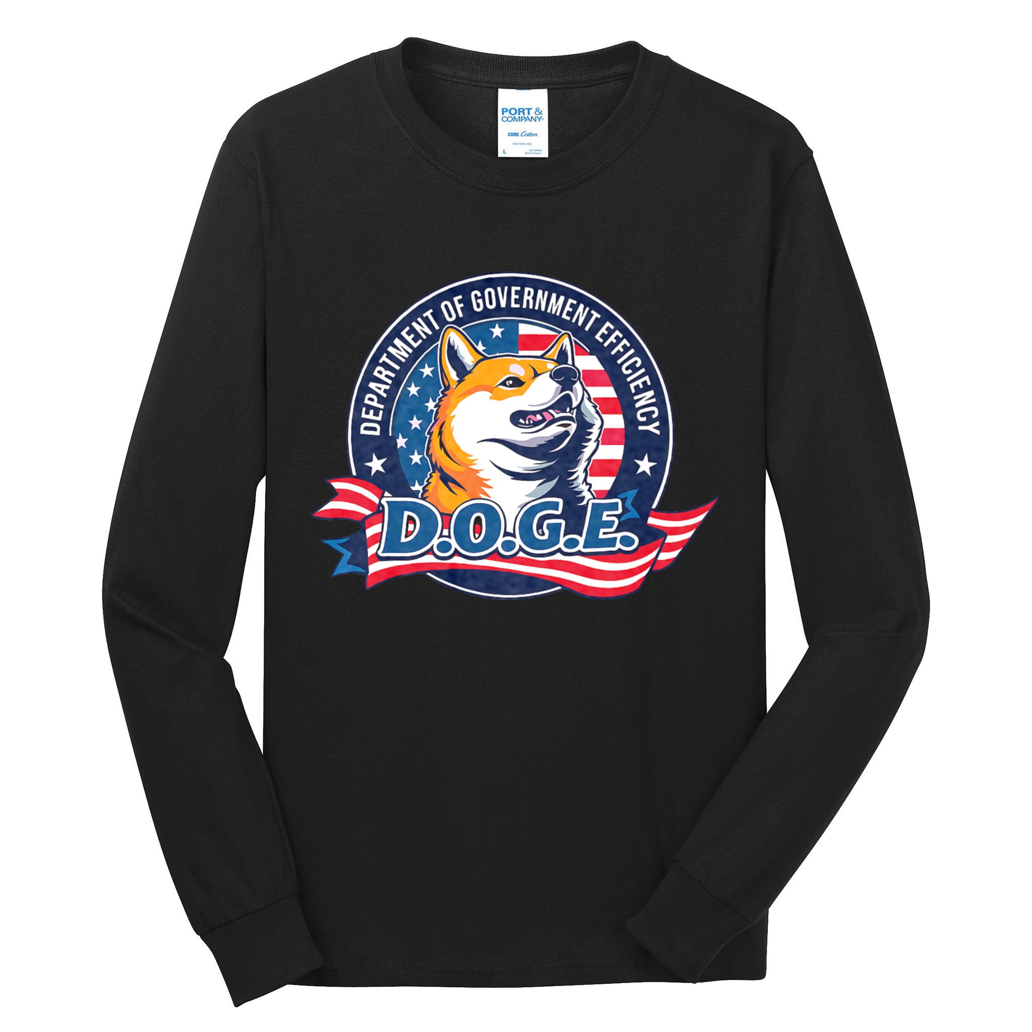 D.O.G.E Department Of Government Efficiency Doge Tall Long Sleeve T-Shirt