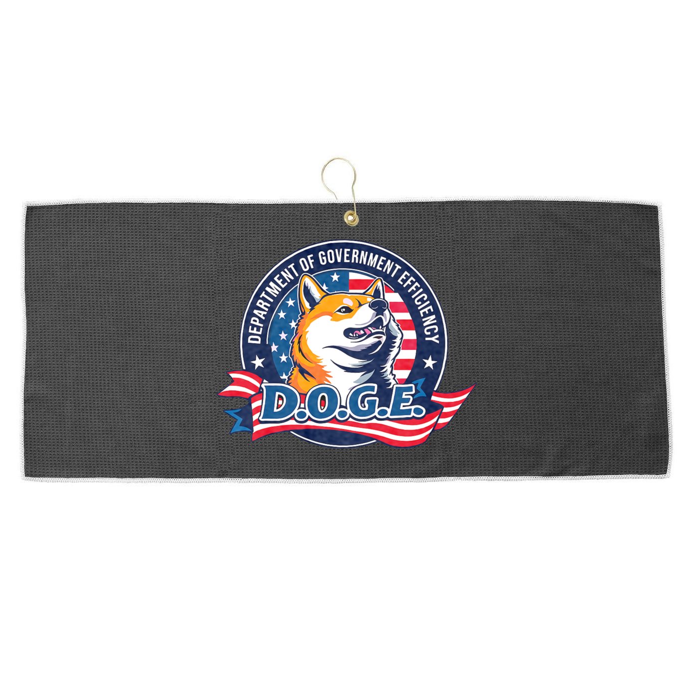 D.O.G.E Department Of Government Efficiency Doge Large Microfiber Waffle Golf Towel