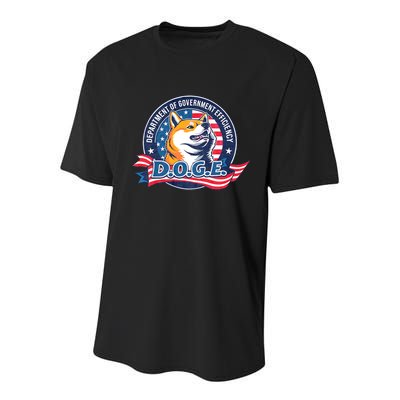 D.O.G.E Department Of Government Efficiency Doge Youth Performance Sprint T-Shirt