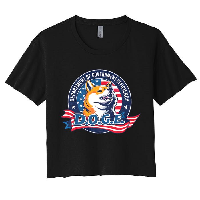 D.O.G.E Department Of Government Efficiency Doge Women's Crop Top Tee