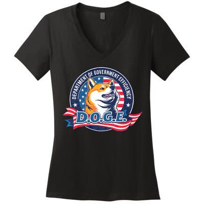 D.O.G.E Department Of Government Efficiency Doge Women's V-Neck T-Shirt