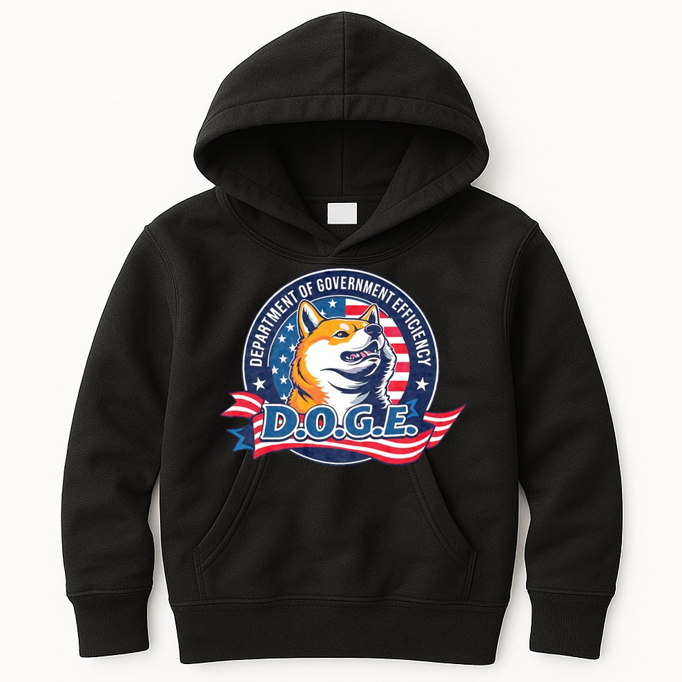 D.O.G.E Department Of Government Efficiency Doge Kids Hoodie