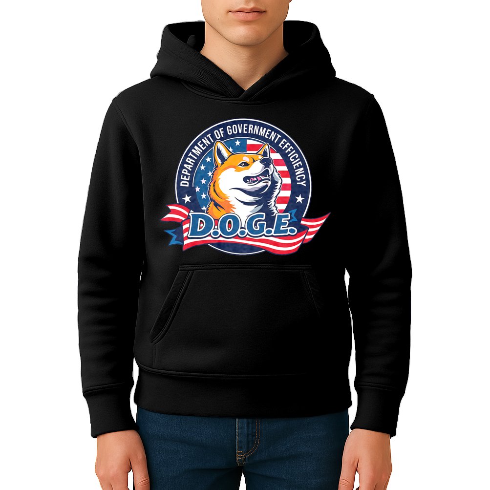 D.O.G.E Department Of Government Efficiency Doge Kids Hoodie